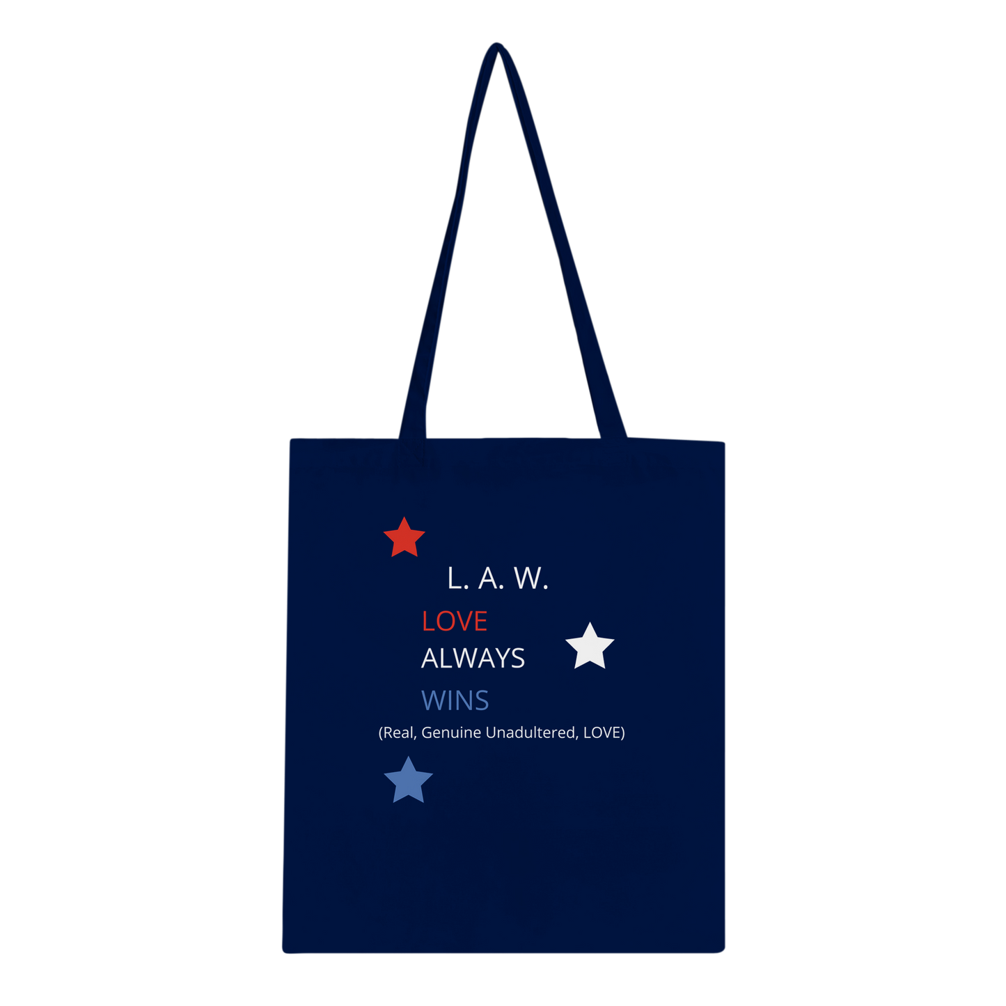 Navy, Classic Tote Bag | L.A.W. | 4Pointbluearrow.com