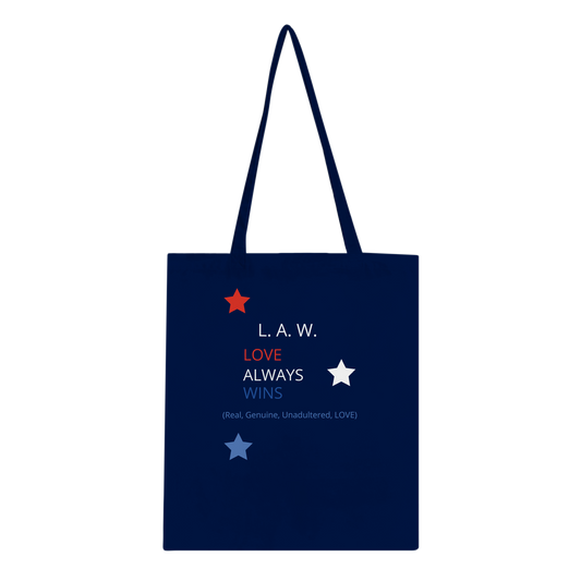 Navy Blue Tote Bag| Love Always Works | 