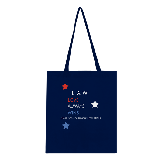 Navy, Classic Tote Bag | L.A.W. | 4Pointbluearrow.com