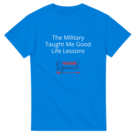 Royal Blue, T-Shirt | Military | 4 pointbluearrow.com   The military lifestyle taught me life lessons. 