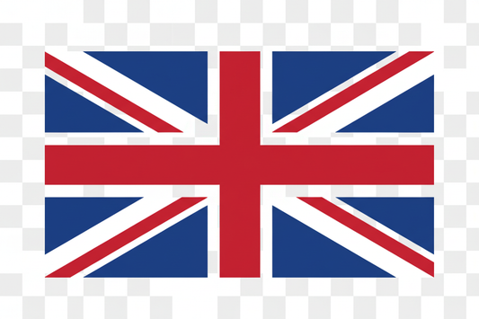 Union Jack flag with Ireland red, Scotland white, England cobalt blue