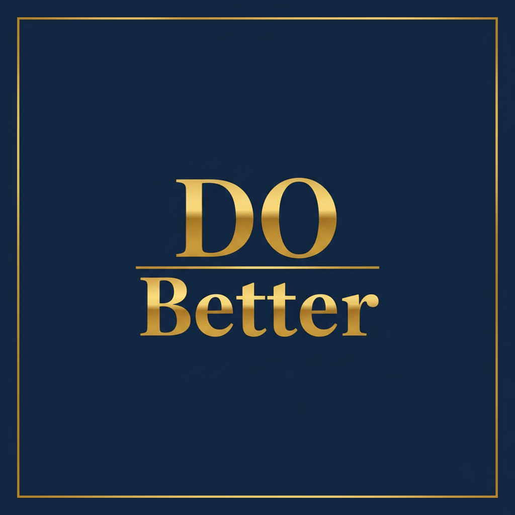 DO Better T-Shirt - Gold and Cobalt Blue Design
