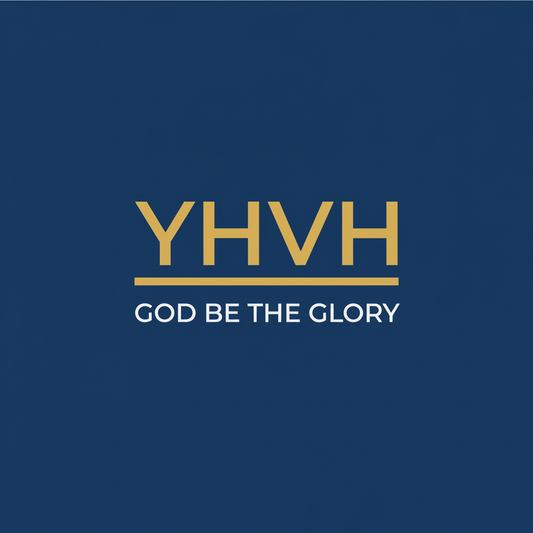 YHVH in gold, white, and blue